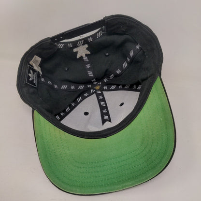 Adidas Snapback Hat Black OSFM Adjustable Embroidered Trefoil 6 Panel