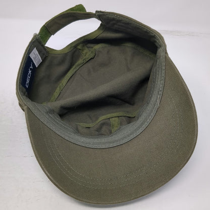 Decky Army Cap Green One Size Cotton Strapback Military Style Solid Plain Hat