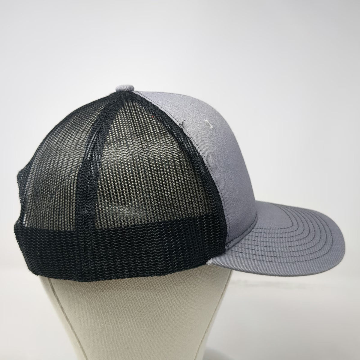 Port Authority Trucker Hat Gray One Size Mesh Snapback Blank Adjustable Curved