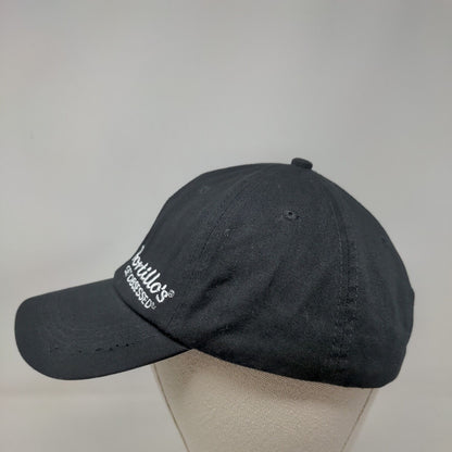 Portillos Slideback Hat Black Embroidered Employee Uniform Logo Adjustable
