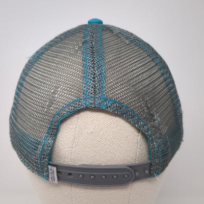 Locally Grown Farm Girl Snapback Trucker Hat Blue One Size Mesh Back