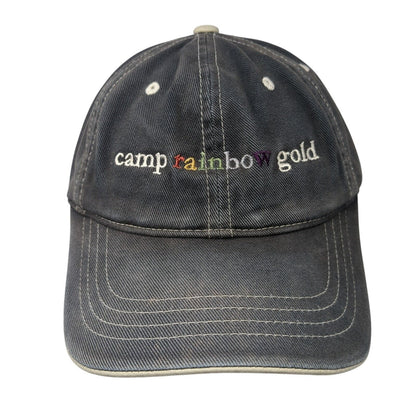 Camp Rainbow Gold Celebrate Life Strapback Hat Blue One Size Adjustable Yupoong