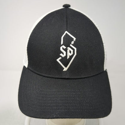 Adidas Trucker Hat Black One Size Stay Positive SP NJ Logo Snapback Mesh Hat
