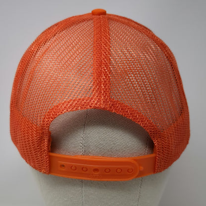 Otto Trucker Hat Orange One Size Foam Front Snapback Mesh White Lightning Bolt