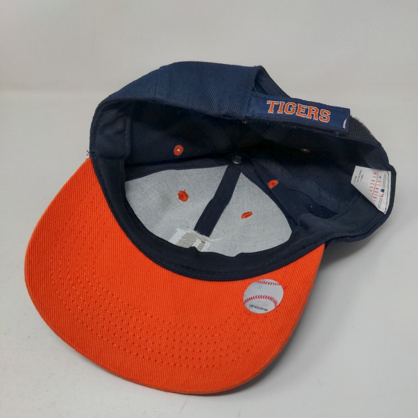 MLB Men's Strapback Hat Blue Size OS Embroidered Detroit Tigers Logo Cotton