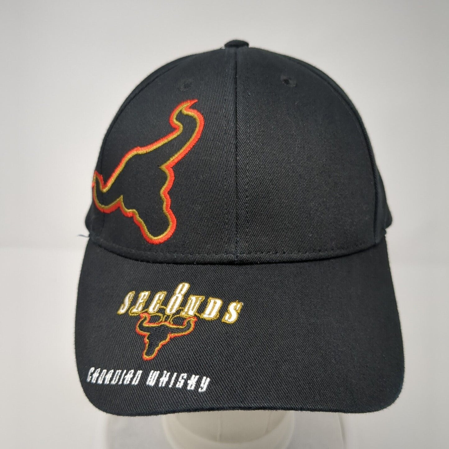 8 Seconds Canadian Whisky Strapback Hat Black One Size Embroidered