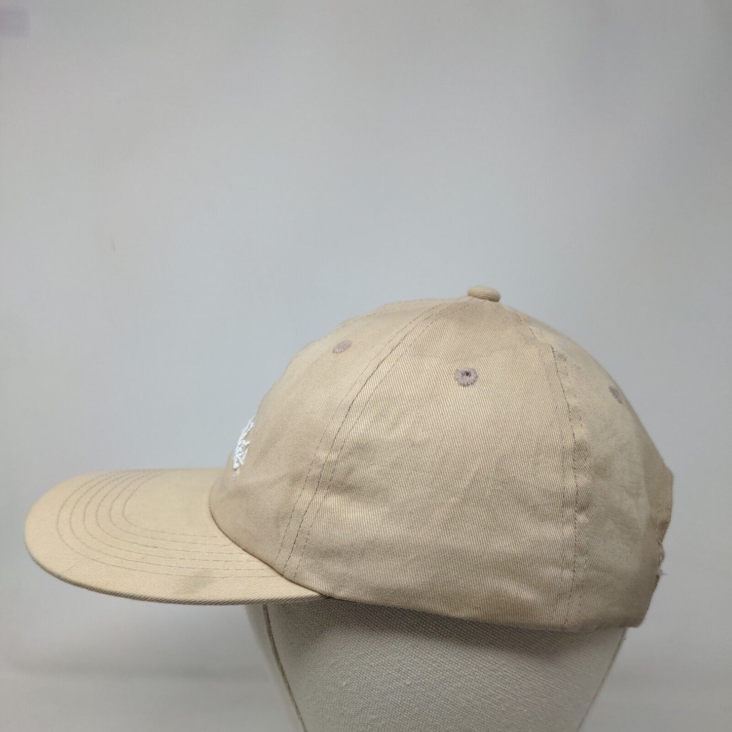 Cabela's Strapback Hat Brown Tan One Size Embroidered Adjustable Vented Holes