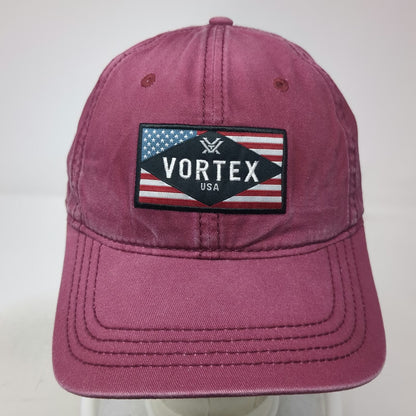 Vortex Baseball Cap Red One Size USA Flag Patch Slideback Adjustable Logo Hat