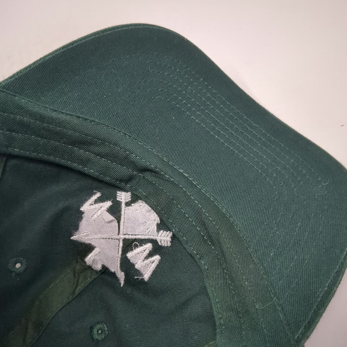 Baseball Cap Green One Size Crossed Arrows Deer PNW Slideback Hat Cotton Strap