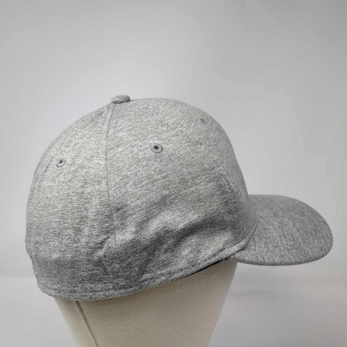Russell Baseball Cap Gray XL Fitted Stretch Heathered Curved Brim Logo Hat