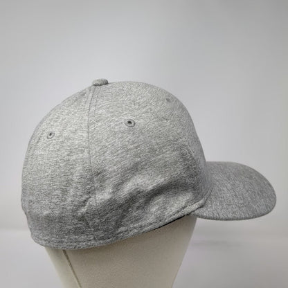 Russell Baseball Cap Gray XL Fitted Stretch Heathered Curved Brim Logo Hat