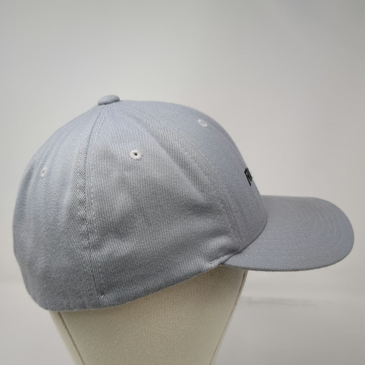 Richardson Baseball Cap Gray M Fitted RapidHot Embroidered Logo Curved Brim Hat