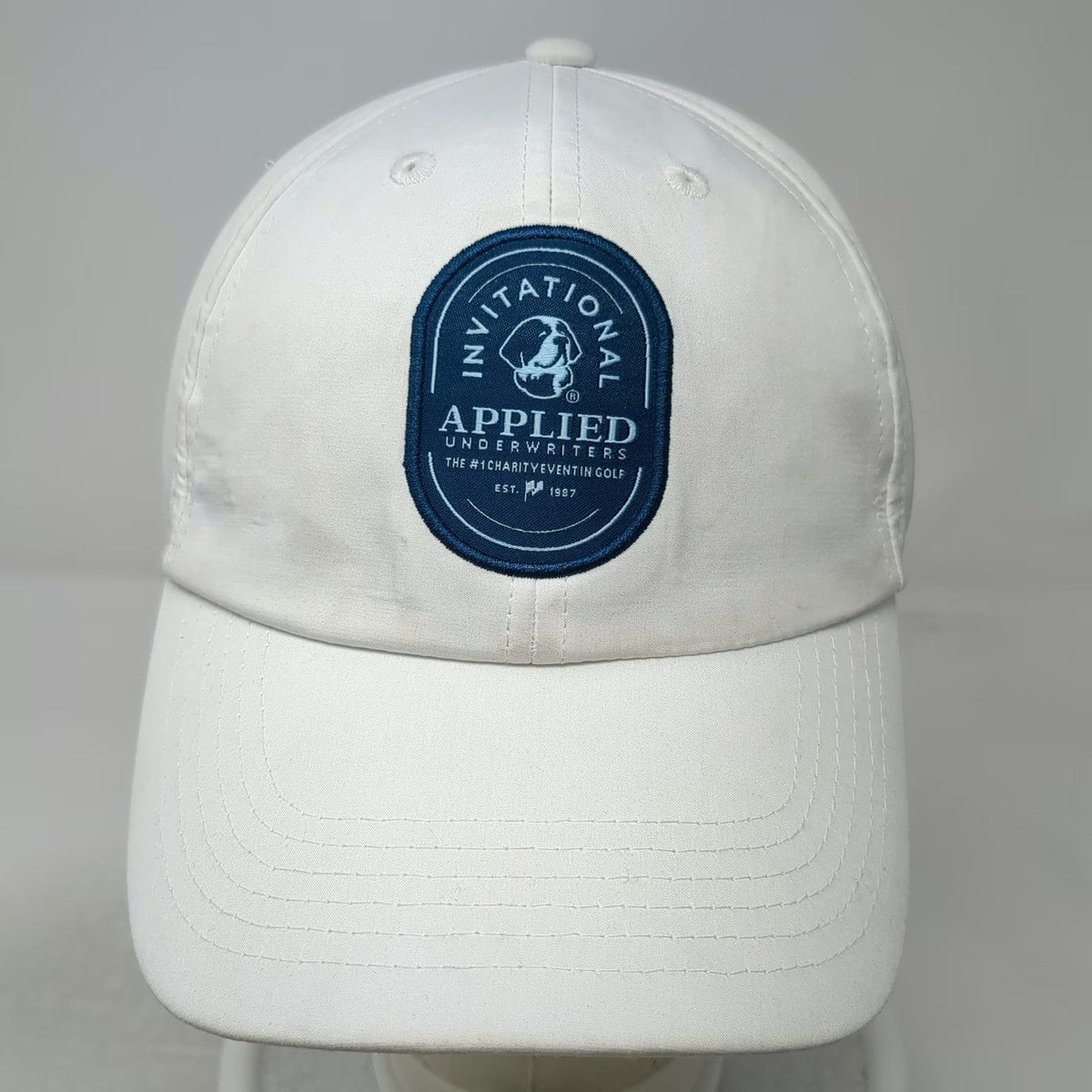 Baseball Cap White One Size Strapback Applied Underwriters Invitational Golf Hat
