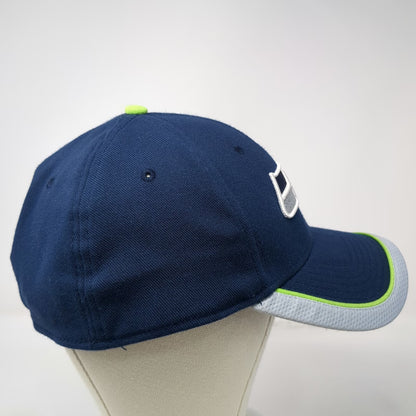 New Era Seattle Seahawks NFL Blue XL 39THIRTY Stretch Fit Curved Bill Logo Hat