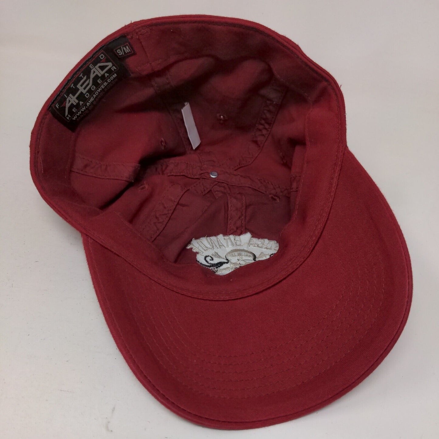 Boca Grande 33921 Fitted Hat Red S/M Embroidered Vented Holes 6 Panel Ahead