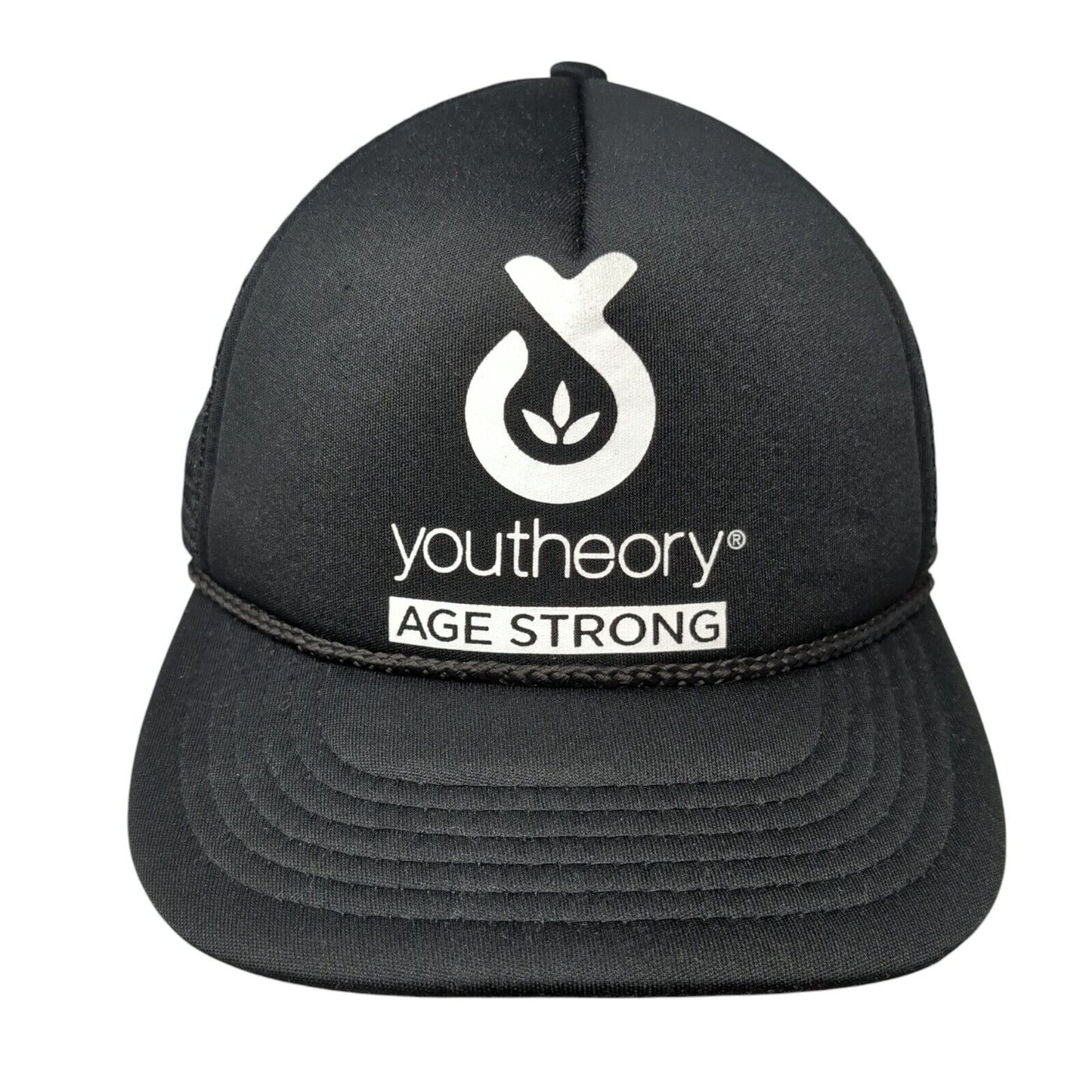Youtheory Age Strong Snapback Rope Trucker Hat Black One Size Mesh Back