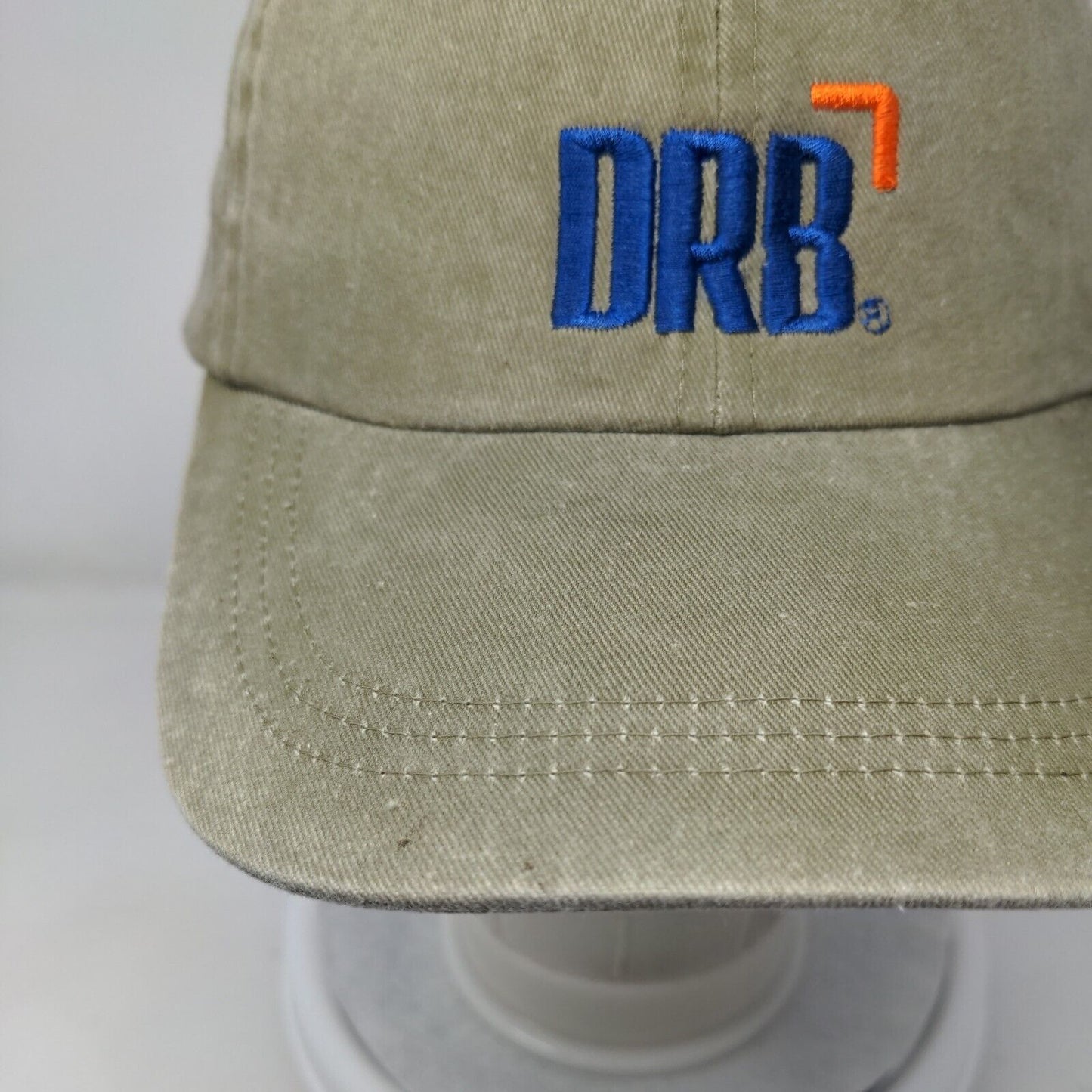 DRB Slideback Hat Tan OSFA Adjustable Embroidered Vent Holes 6 Panel HG