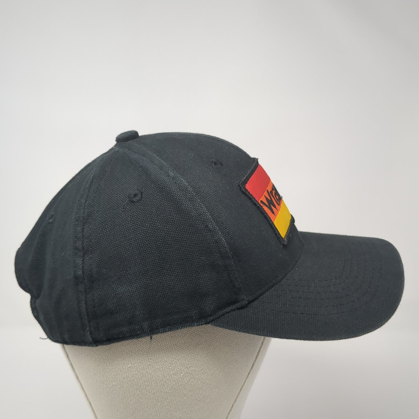 Wrangler Patch Snapback Hat Black One Size Solid Adjustable Vent Holes