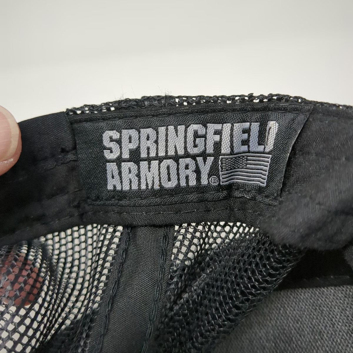 Springfield Armory Trucker Hat Gray One Size Mesh Back Snapback US Flag Patch