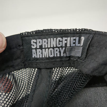 Springfield Armory Trucker Hat Gray One Size Mesh Back Snapback US Flag Patch