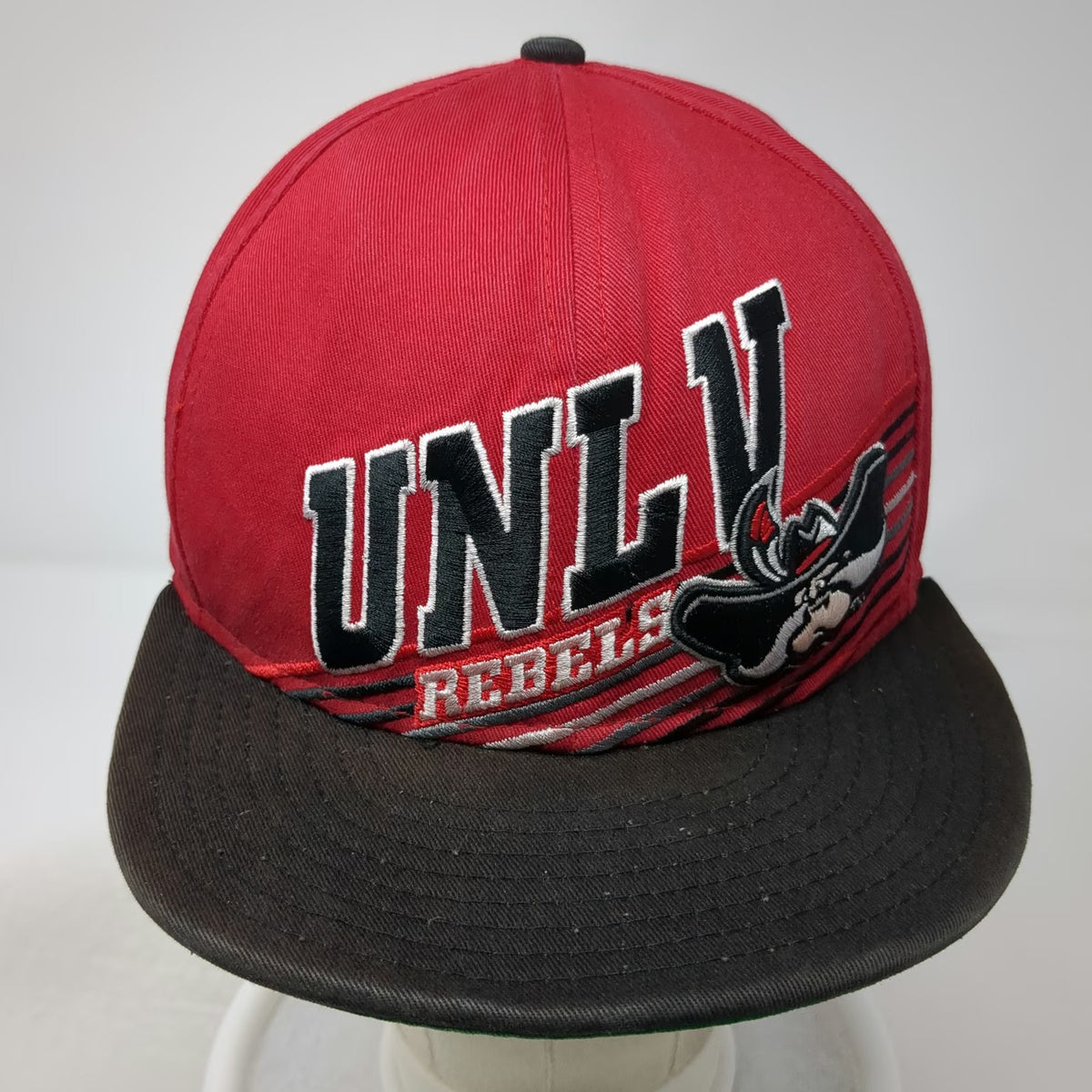New Era UNLV Rebels NCAA Red Snapback Hat OS OSFM Flat Brim Mascot Logo Cap