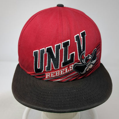 New Era UNLV Rebels NCAA Red Snapback Hat OS OSFM Flat Brim Mascot Logo Cap