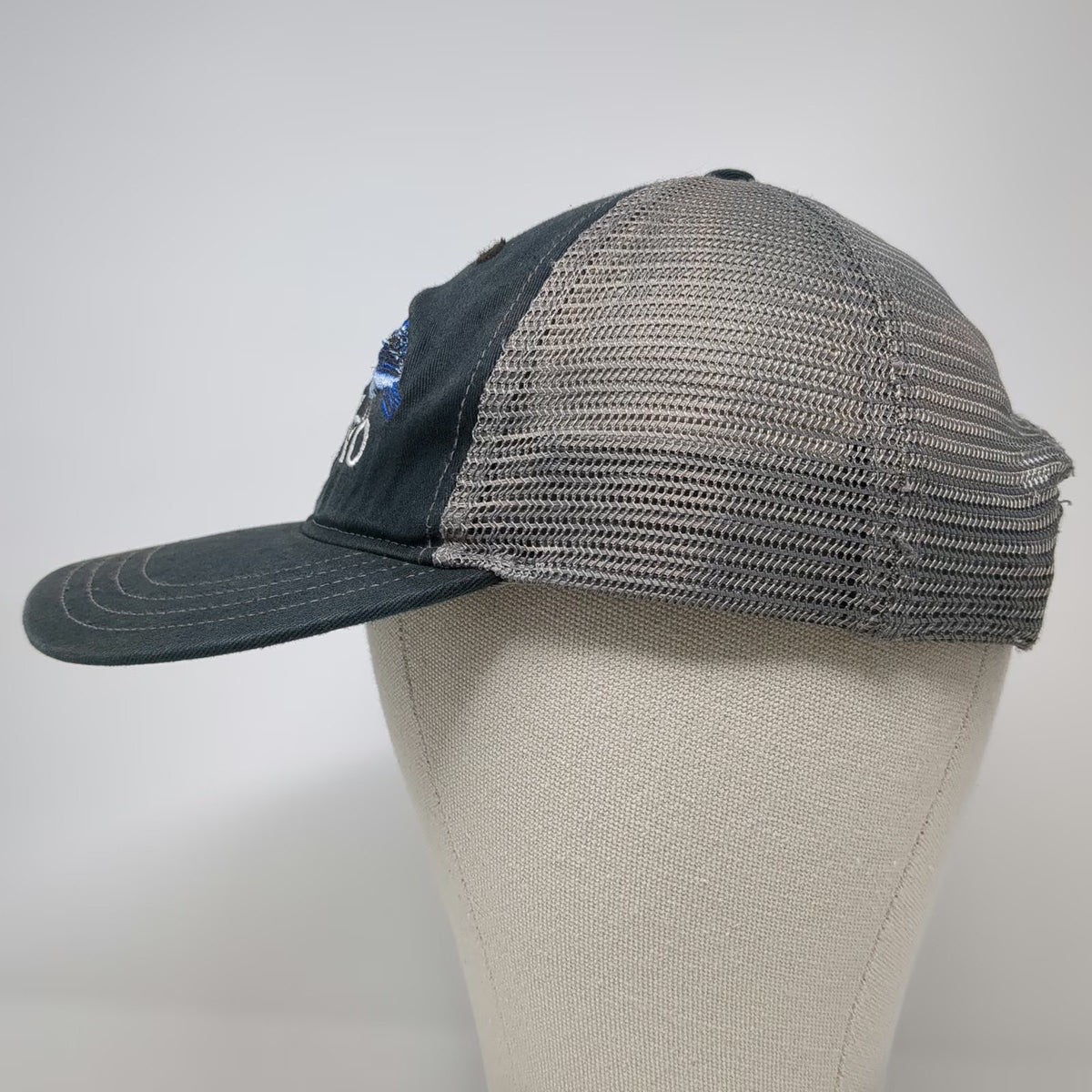 Richardson Trucker Hat Black L Salmon Idaho Embroidered Blue Bird Mesh