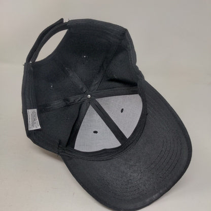 Unbranded Strapback Hat Black One Size Adjustable Vented Holes 6 Panel Blank