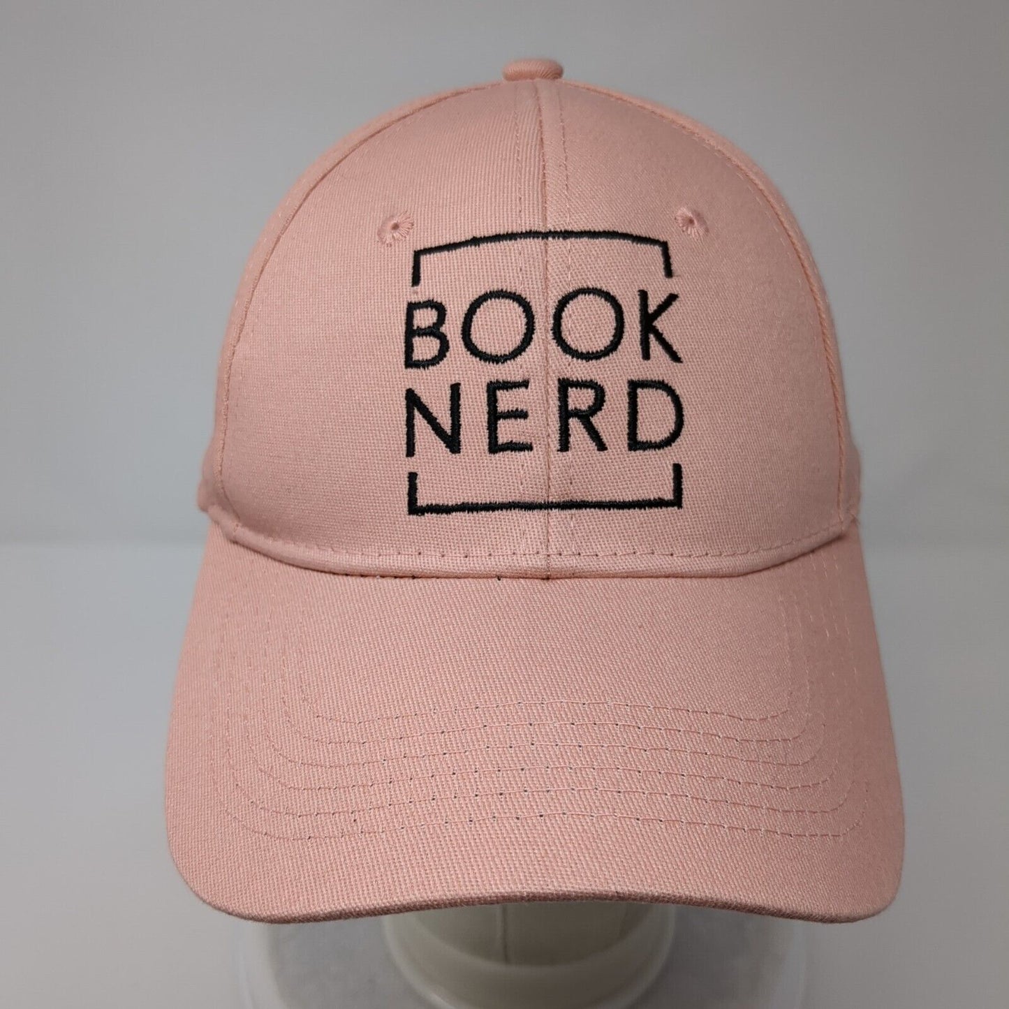 Book Nerd Strapback Hat Ponytail Pink OSFA Solid Once Upon A Book Club