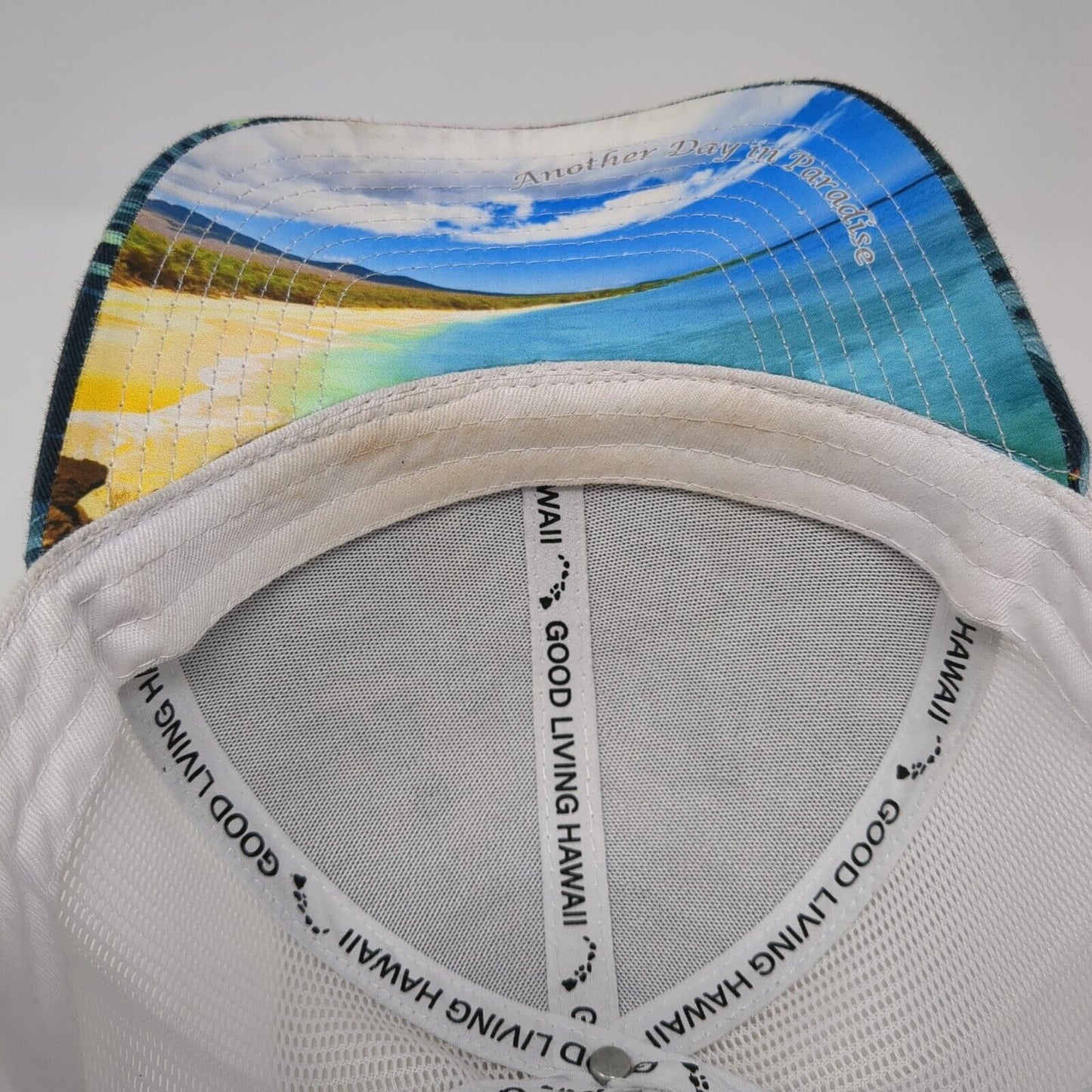 Good Living Hawaii Snapback Trucker Hat Multi OS Adjustable Mesh Back 6 Panel