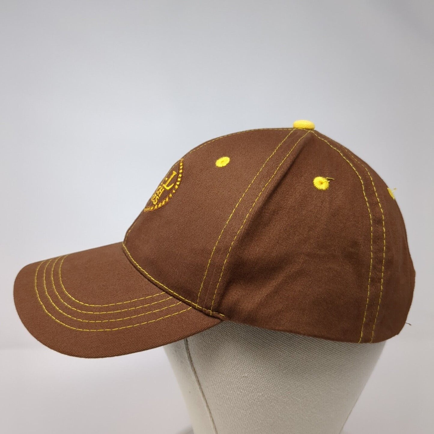 C-A-L Ranch Stores Strapback Hat Brown OSFA Adjustable Solid 6 Panel