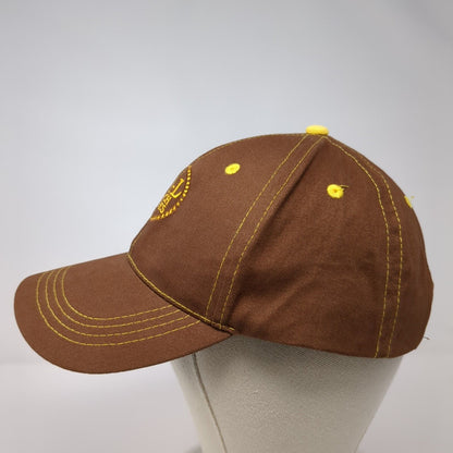 C-A-L Ranch Stores Strapback Hat Brown OSFA Adjustable Solid 6 Panel