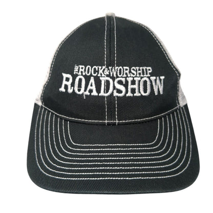 The Rock & Worship Roadshow Strapback Trucker Hat Black One Size Mesh Back