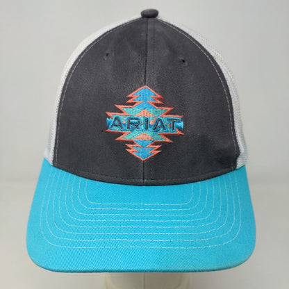 Ariat Boy's Snapback Mesh Back Hat Black Turquoise OSFM Embroidered Western Logo