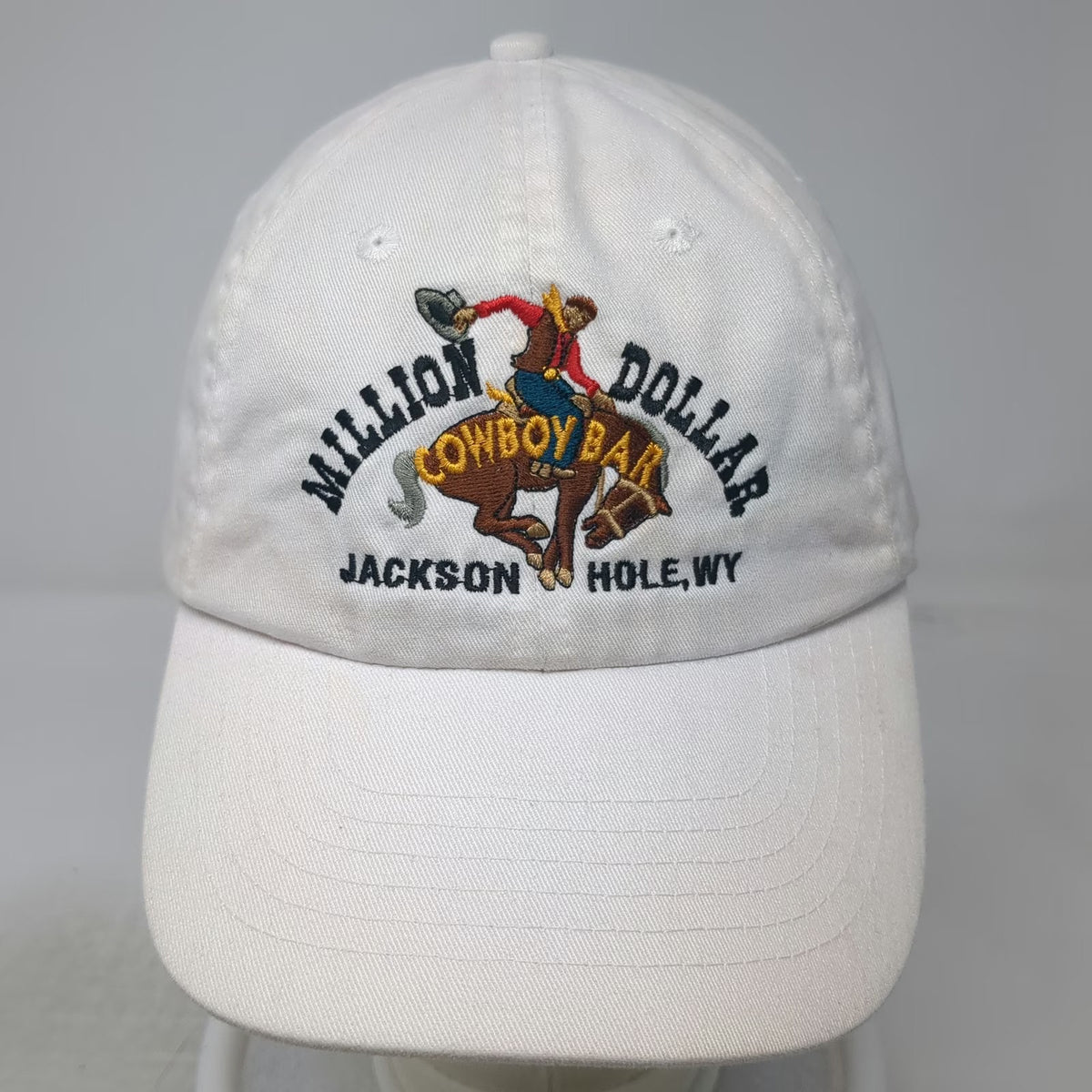 HeadShot Million Dollar Cowboy Bar Jackson Hole White One Size Baseball Cap Hat