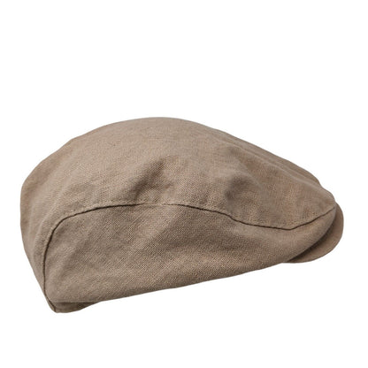 Unbranded Newsboy Flat Cap Tan One Size Lightweight Snap Button Blank