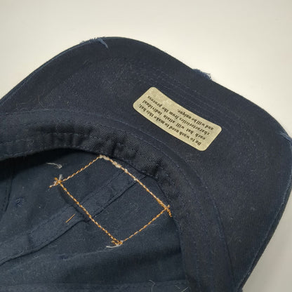 Hard Rock Cafe Baseball Cap Blue One Size Paris Distressed Strapback Cotton Hat