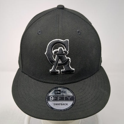 New Era California Angels MLB Snapback Hat Black Halo Logo Gray Underbrim