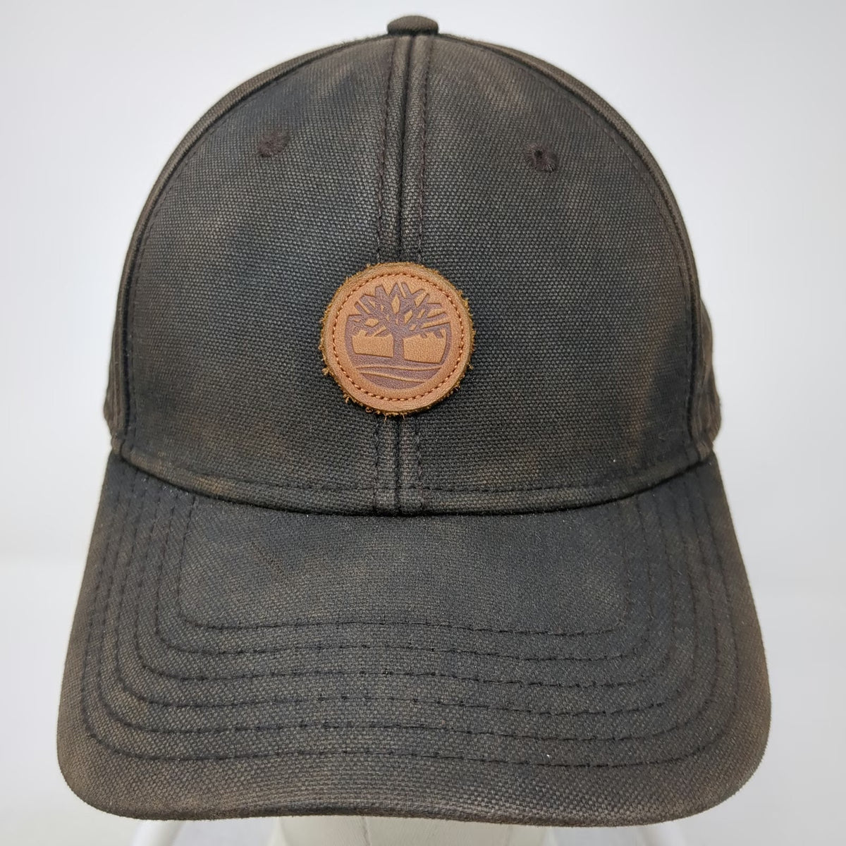 Timberland Baseball Cap Brown One Size Leather Patch Strapback Hat 10061