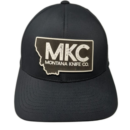 Branded Bills Baseball Cap Hat Black OSFM Strapback Perforated Montana Knife Co