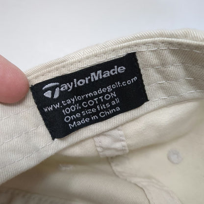 TaylorMade Baseball Cap Beige One Size Adjustable Slideback Cotton Golf Hat