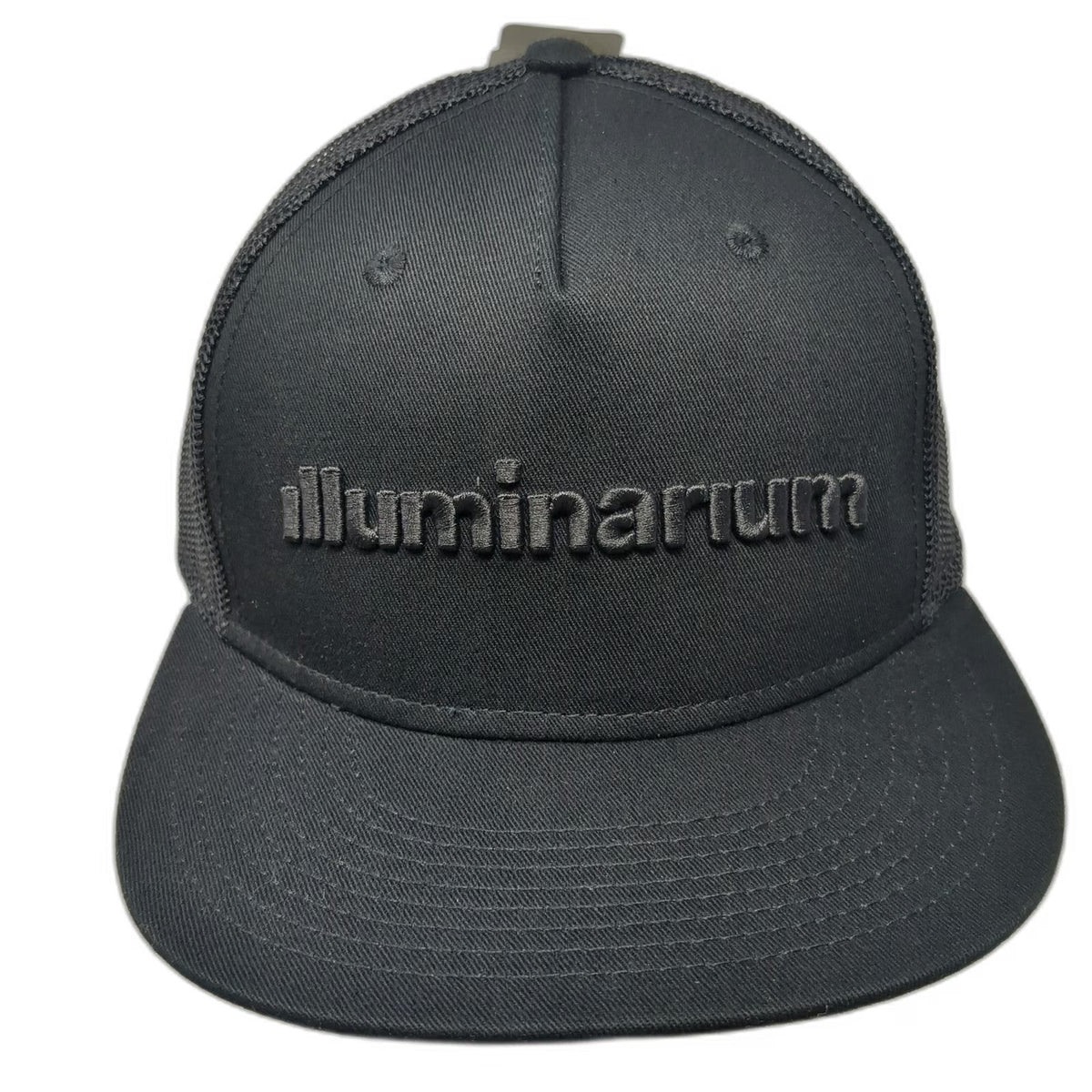 Illuminarium Trucker Hat Black 5 Panel Flat Bill Mesh Back Snapback W/Tags