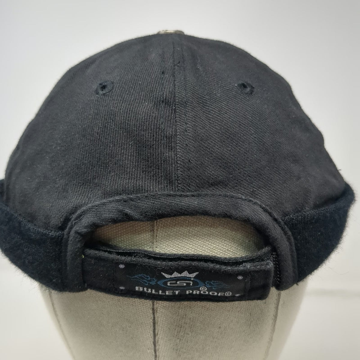 Capsmith Baseball Cap Black One Size Bullet Proof Strapback Brimless Cotton Hat