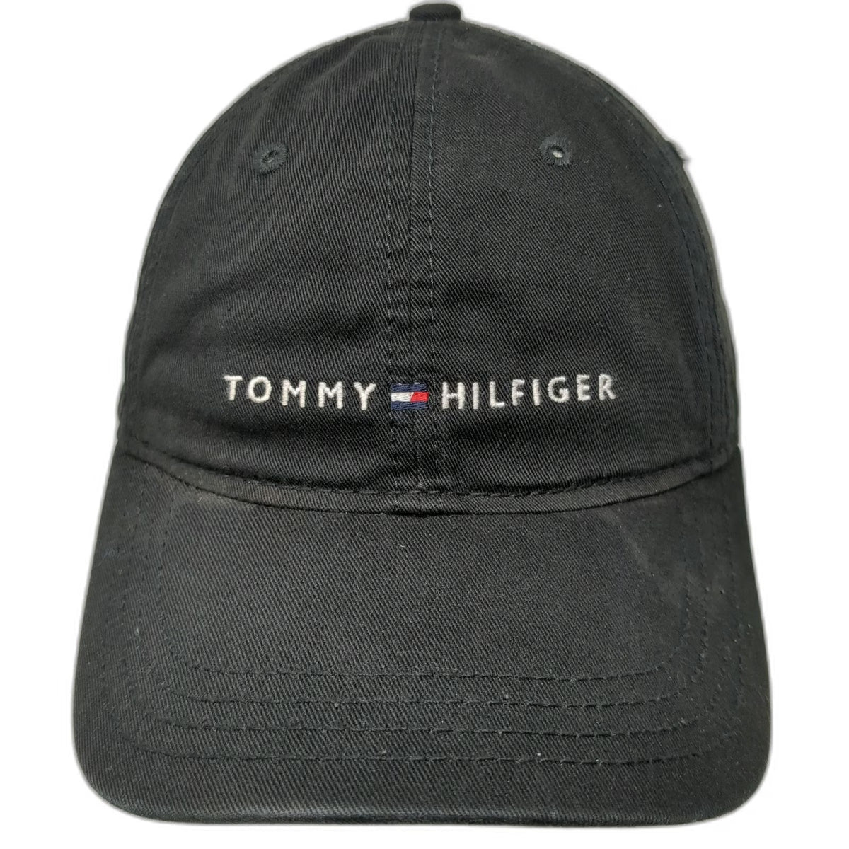 Tommy Hilfiger Baseball Cap Black One Size Embroidered Logo Strapback Hat