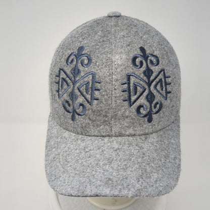 Unbranded Strapback Hat Gray One Size Adjustable 6 Panel Embroidered