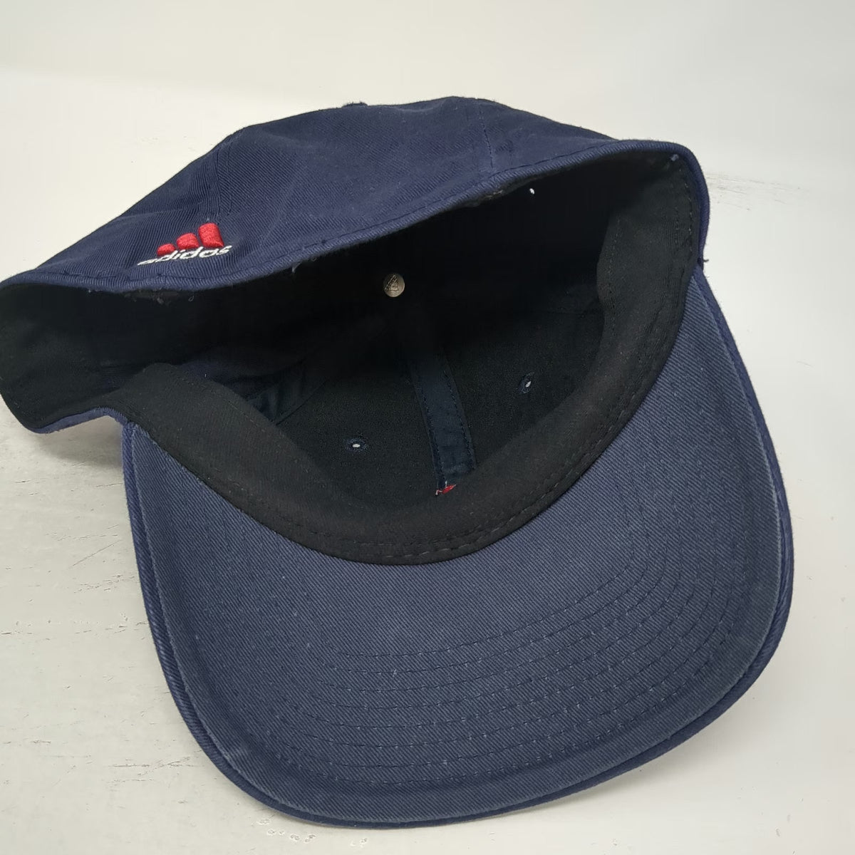 Adidas Baseball Cap Blue M Climalite Stretch Fit Embroidered Logo 6 Panel Hat