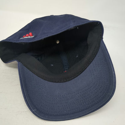 Adidas Baseball Cap Blue M Climalite Stretch Fit Embroidered Logo 6 Panel Hat