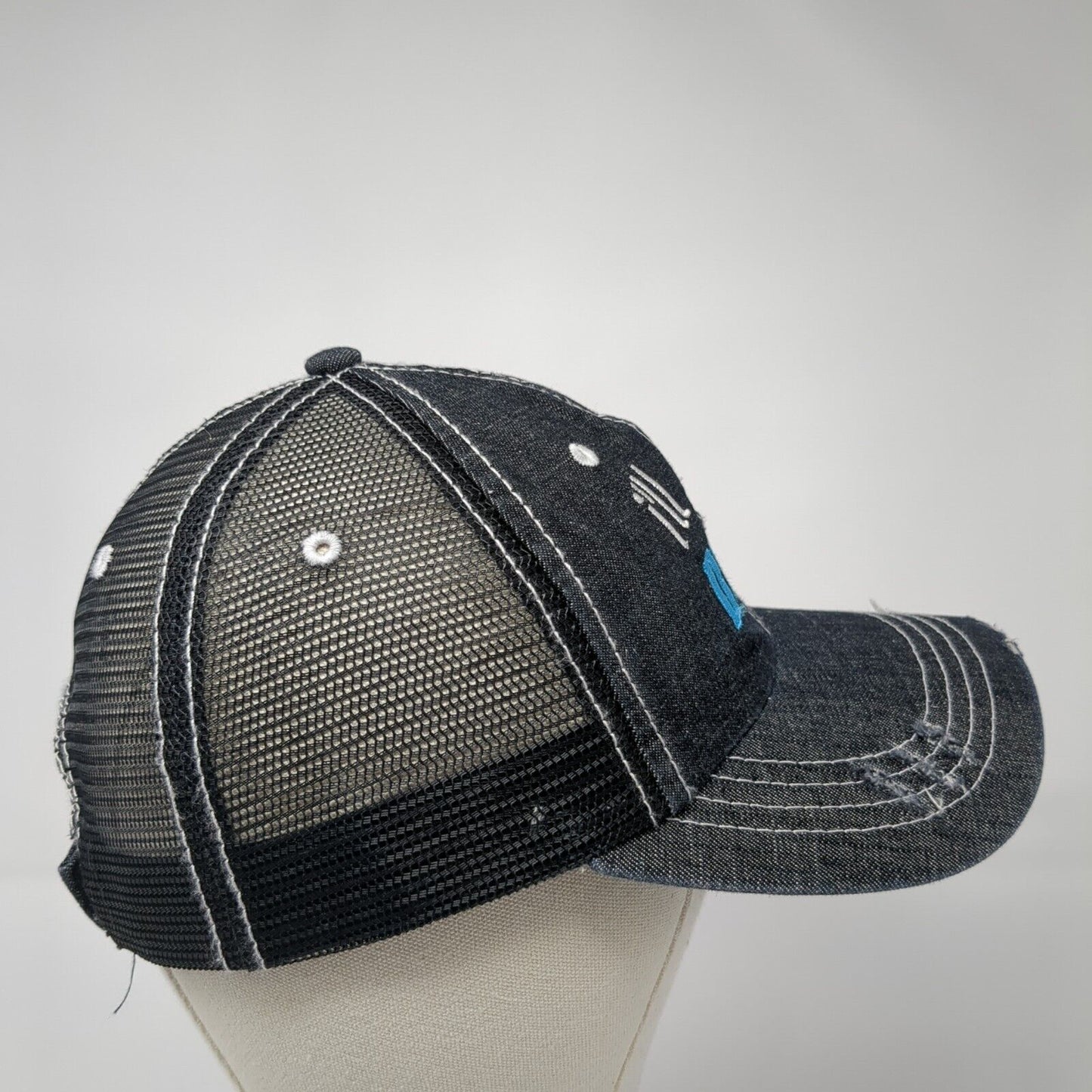 I'll Bring Bail Strapback Trucker Hat Black OS Adjustable Mesh Back Distressed