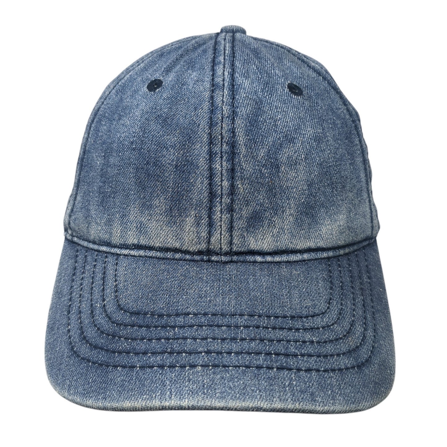 Unbranded Slideback Baseball Cap Blue One Size Adjustable 6 Panel Denim Blank