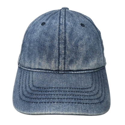 Unbranded Slideback Baseball Cap Blue One Size Adjustable 6 Panel Denim Blank